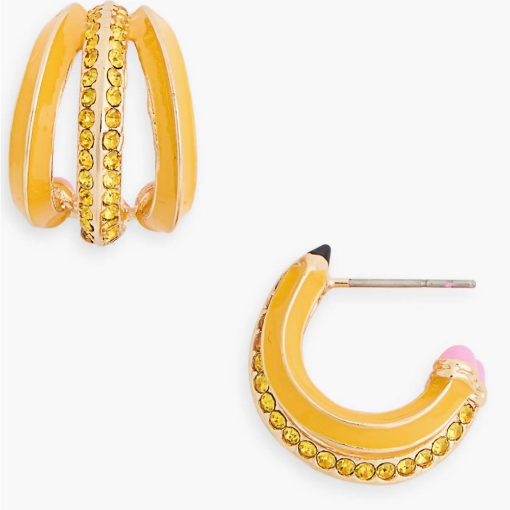 Baublebar Mini Yellow Pencil Hoop Stud Earrings